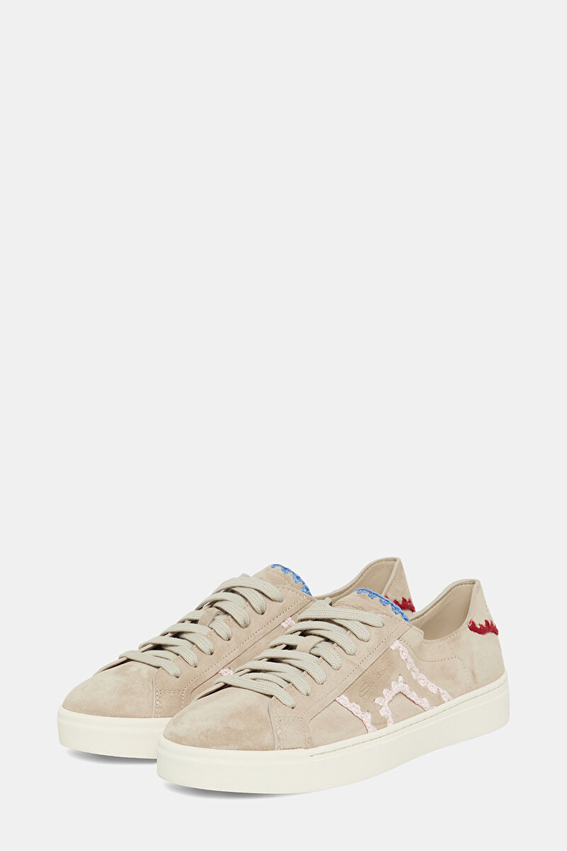 Santoni Bej Santoni Süet AYAKKABI