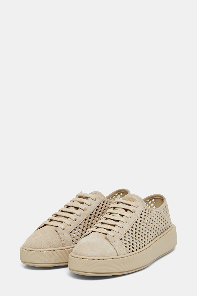 Santoni Bej Santoni Süet SNEAKER