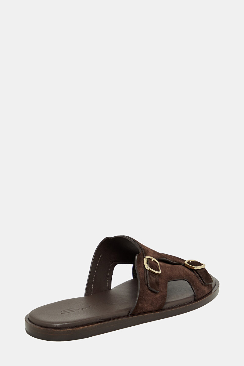 Santoni Kahverengi Santoni Süet DERİ TERLİK