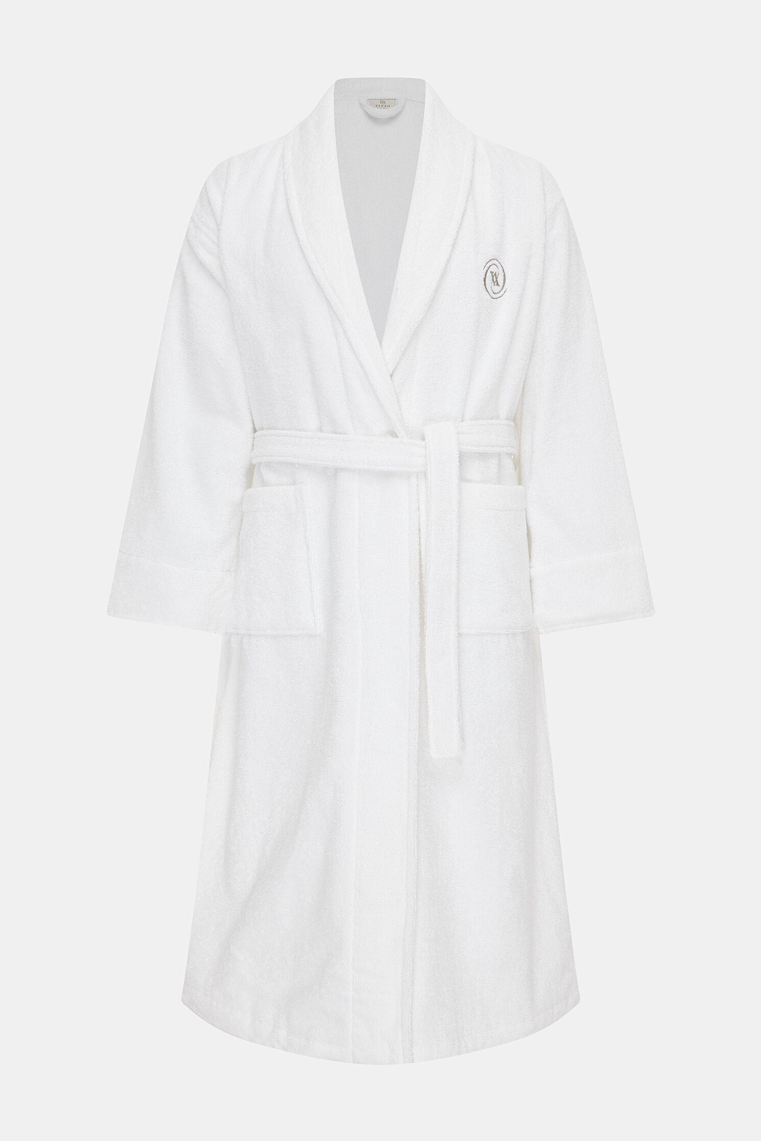 UNISEX MONOGRAM BEYAZ BORNOZ
