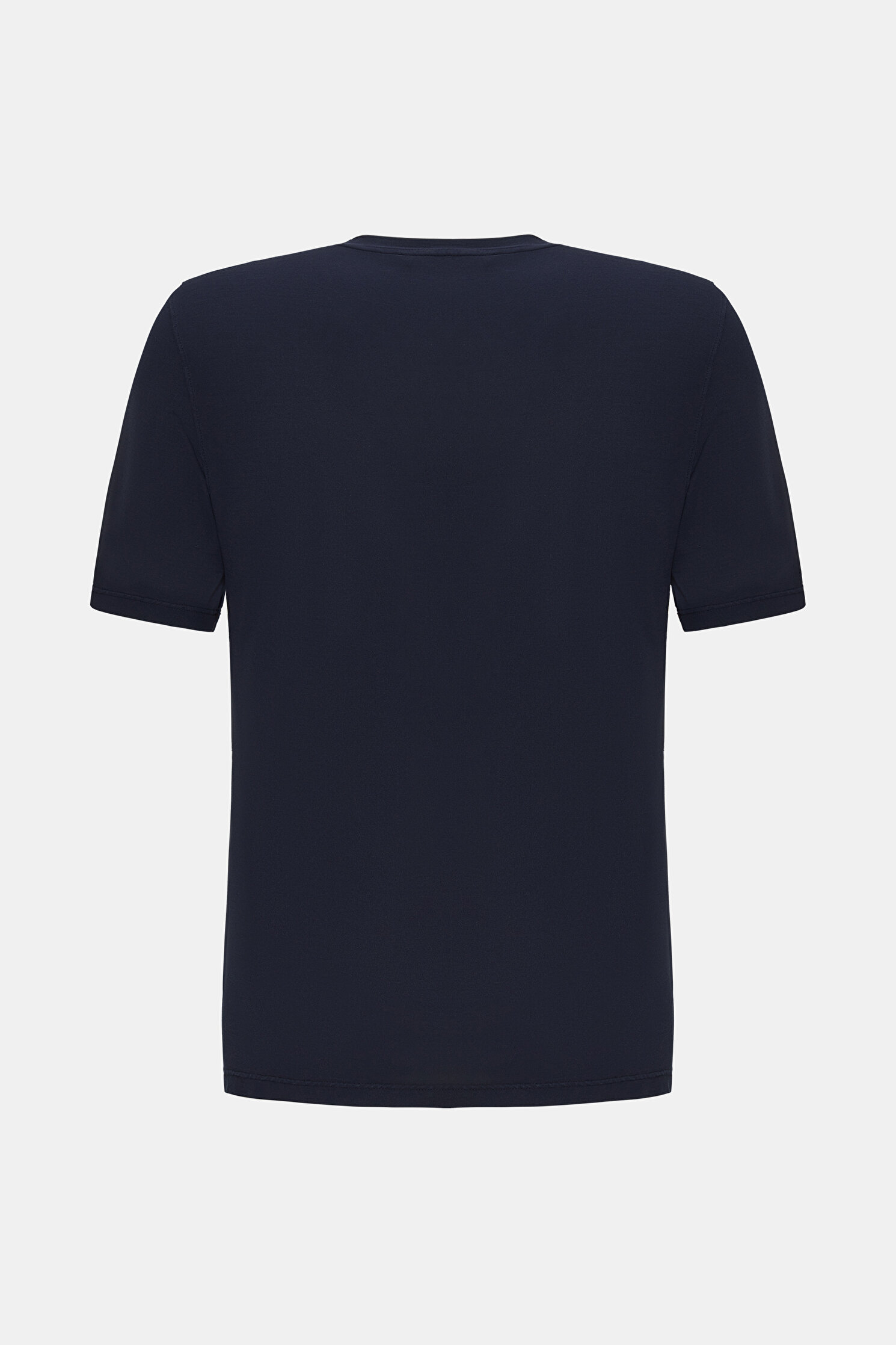 Vakko By Gran Sasso Men Navy Blue Basıc / Round Necklıne Short