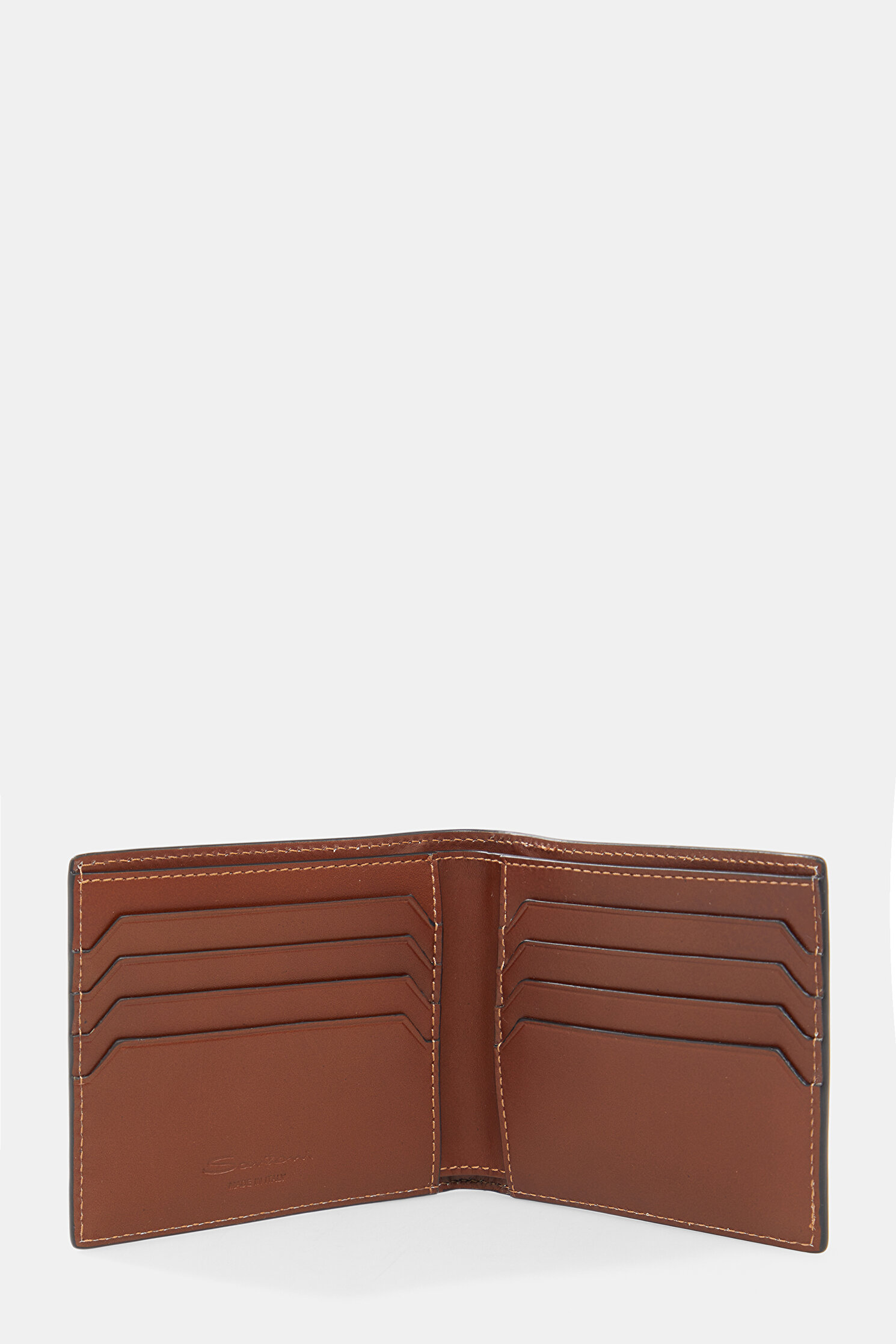 Men Santonı Brown Leather Wallet