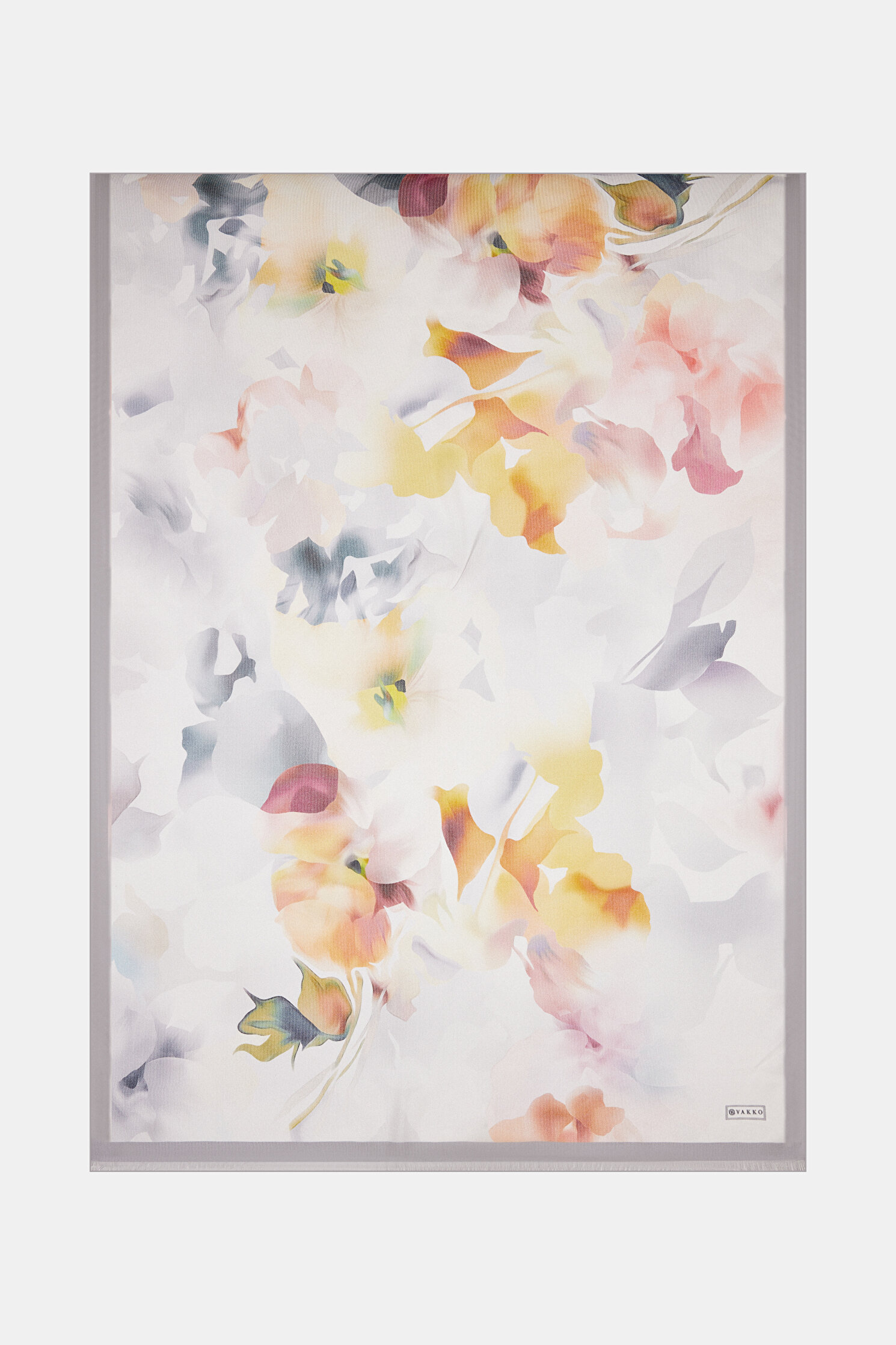 GÜMÜŞ ÇİÇEK DESENLİ ETAMİN VUAL ŞAL