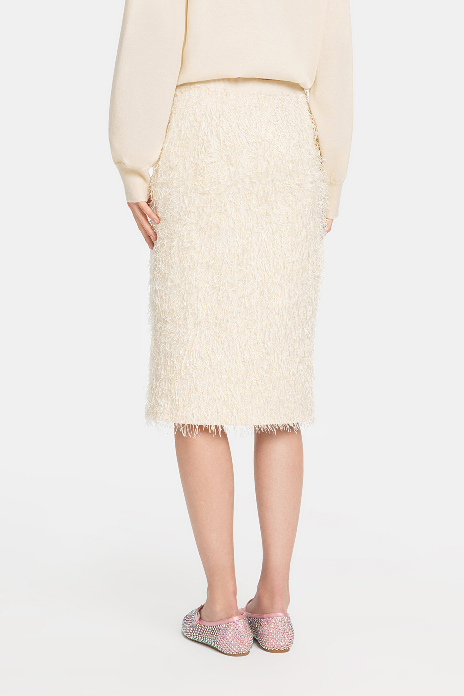 スカート FABIANA FILIPPI Woman Skirt Beige GND215F426L548 0157 Micro faille skirt, clay for Women | Fabiana Filippi®