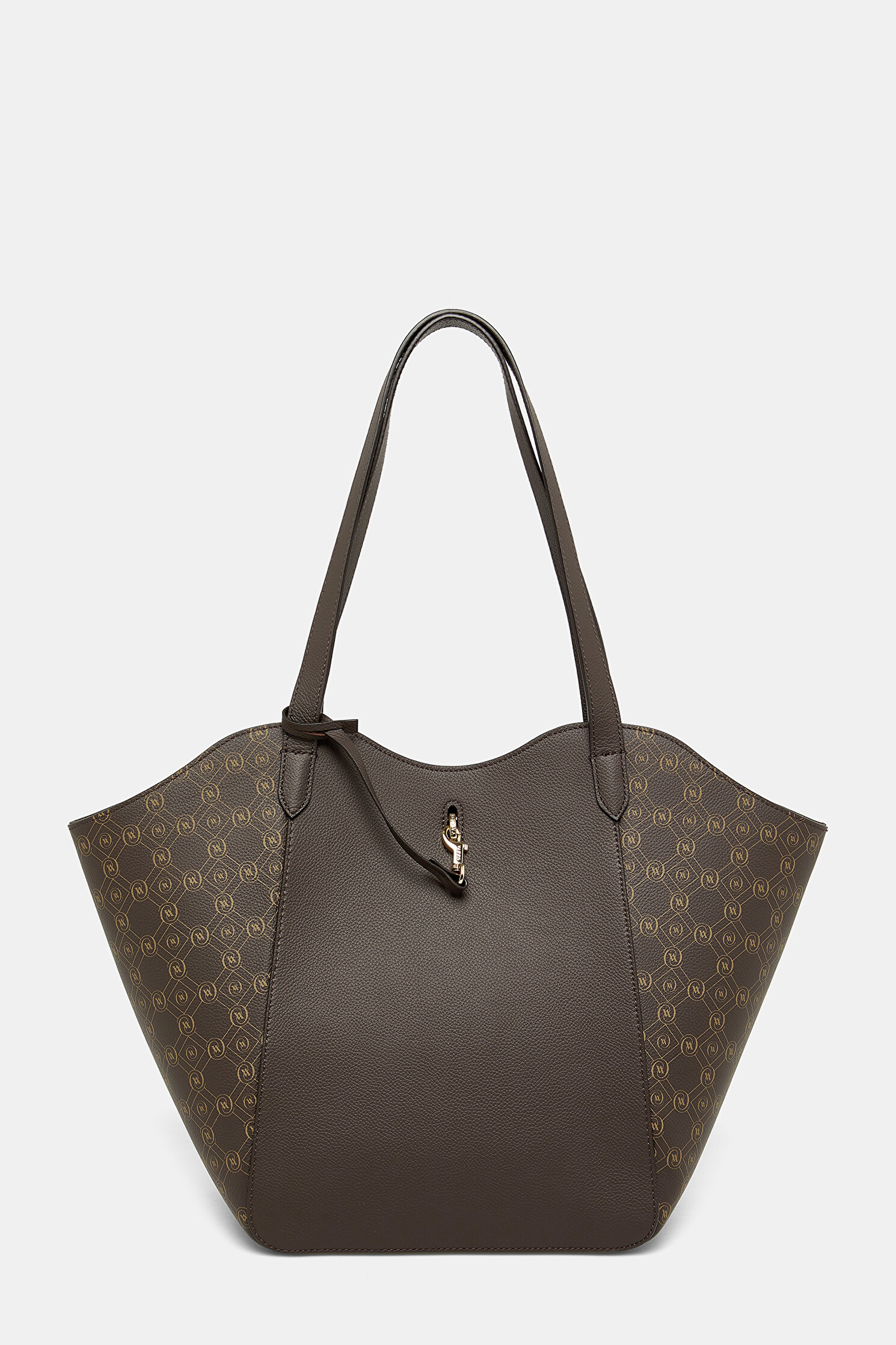 KAHVE MONOGRAM DERİ ÇANTA