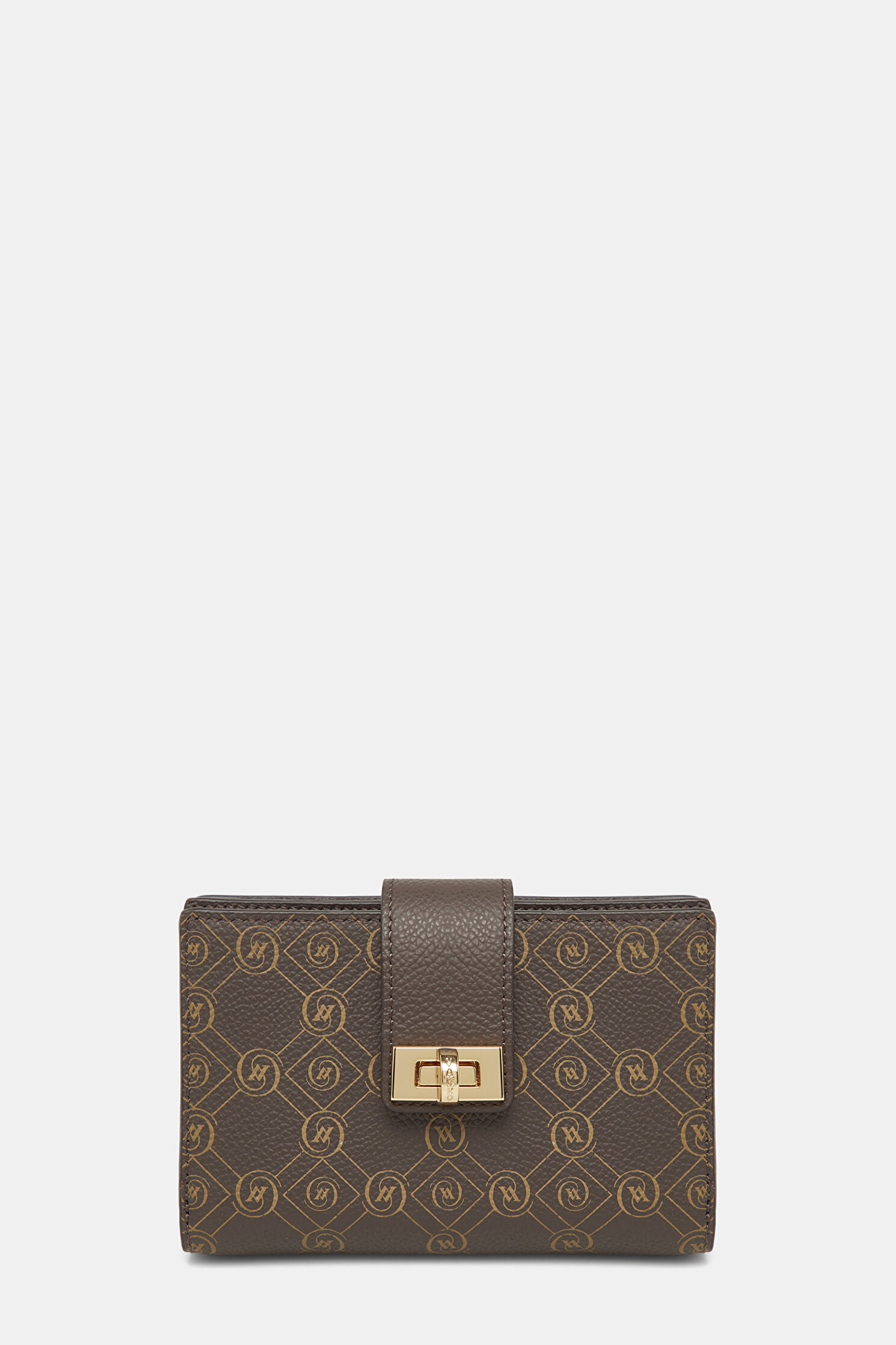 KAHVE MONOGRAM DERİ CÜZDAN