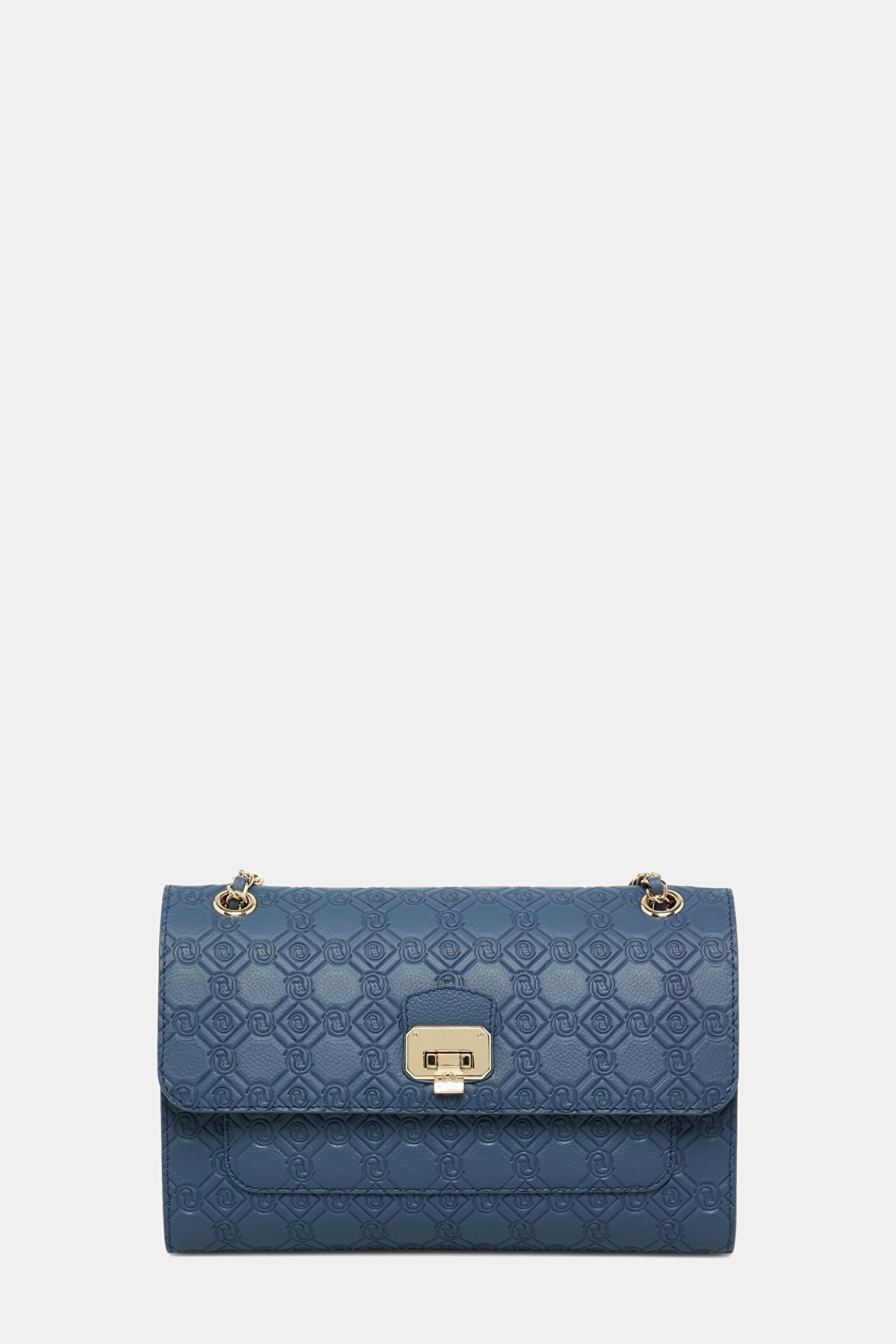 LACİVERT MONOGRAM DERİ ÇANTA
