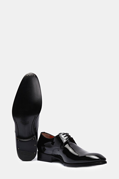 LACE UP PATENT LEATHER BLACK SHOES 4