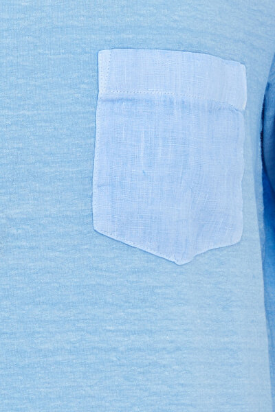 BLUE BASIC / ROUND NECKLINE SHORT SLEEVE TSHIRT 3