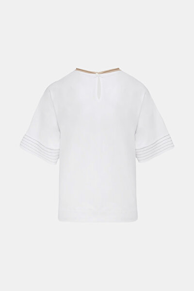 BEYAZ ZİNCİR DETAYLI T-SHIRT 3