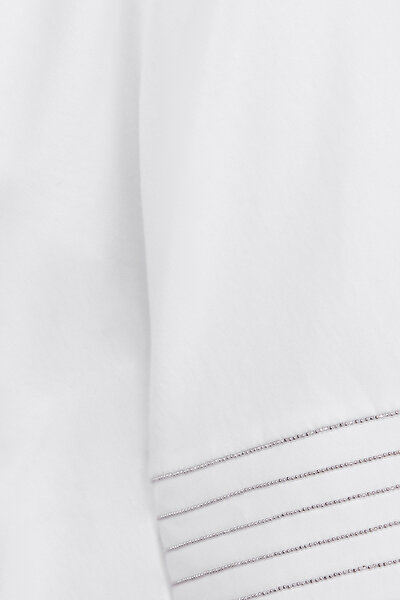 BEYAZ ZİNCİR DETAYLI T-SHIRT 5
