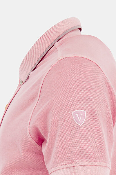 LIGHT PINK POLO NECK SHORT SLEEVE TSHIRT 4