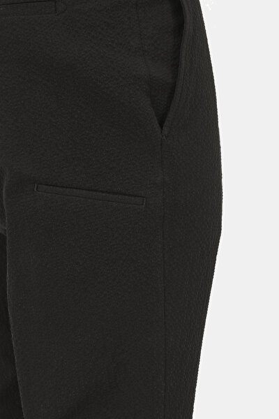 PAMUKLU SİYAH SEERSUCKER PANTOLON 5