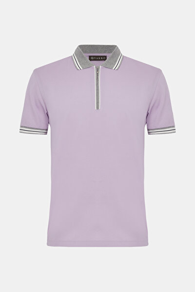 LİLA POLO YAKA KISA KOLLU T-SHİRT 4