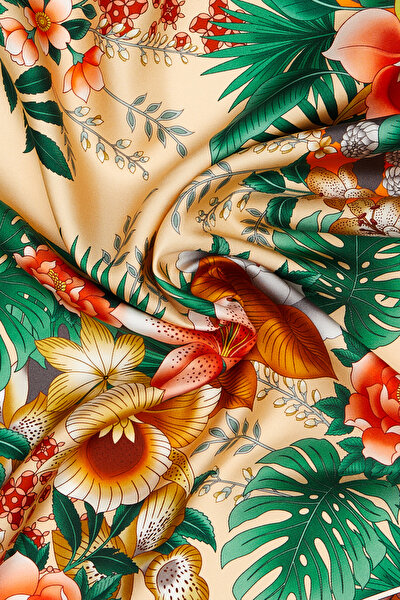 ÇİÇEK DESENLİ İPEK BANDANA 3