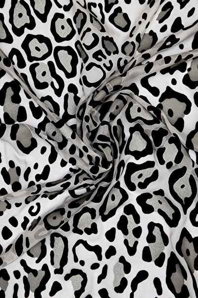 LEOPAR DESENLİ İPEK VİSKOZ EŞARP 3