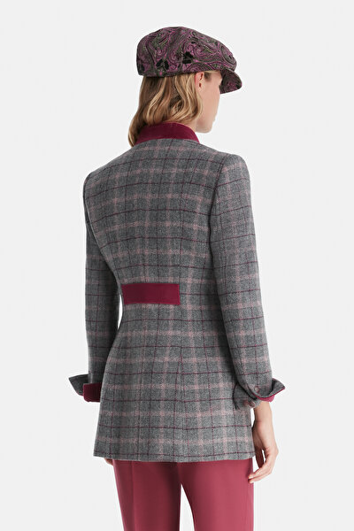 FUCHSIA BUTTONED WOOL JACKET 4