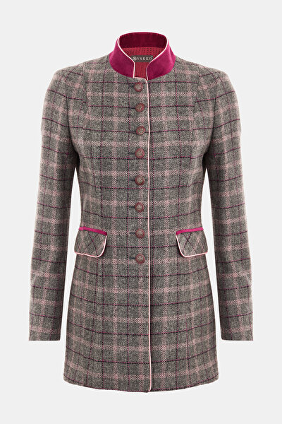 FUCHSIA BUTTONED WOOL JACKET 5
