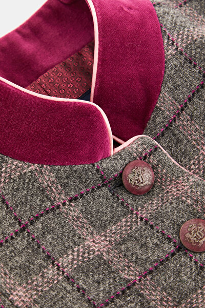 FUCHSIA BUTTONED WOOL JACKET 8
