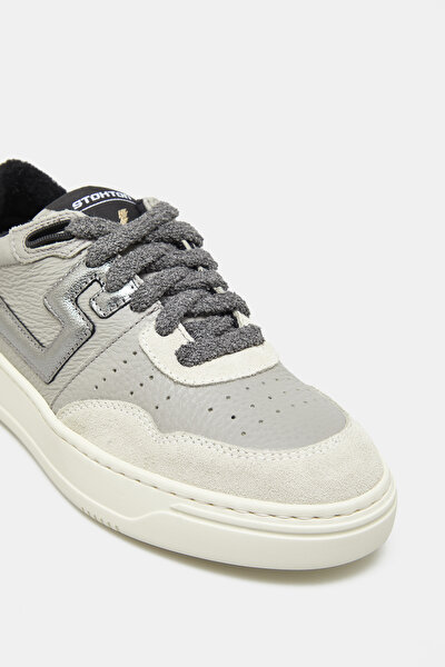 GREY LEATHER SHOES 5