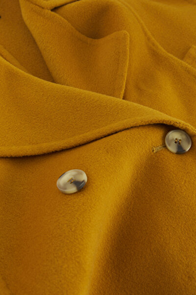 MUSTARD WOOL SHORT REEFER JACKET 3