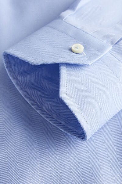 COMFORT BLUE HERRINGBONE SHIRT 4