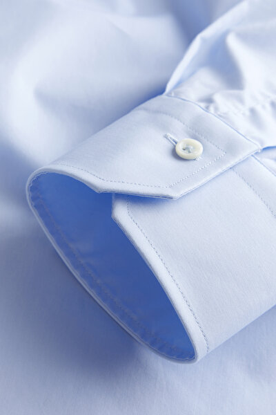 COMFORT DARK BLUE POPLIN SHIRT 4