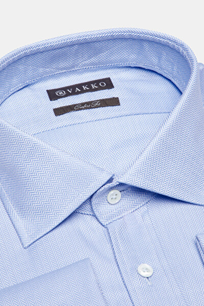 COMFORT WHITE HERRINGBONE SHIRT 4