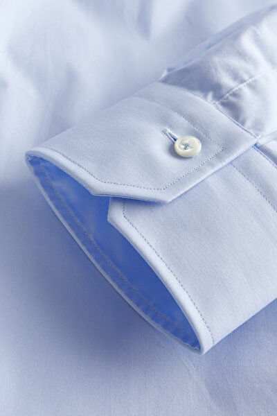 TAILORED DARK BLUE POPLIN SHIRT 4