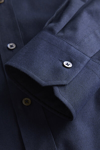 COMFORT DARK NAVY BLUE CORDED SHIRT 4