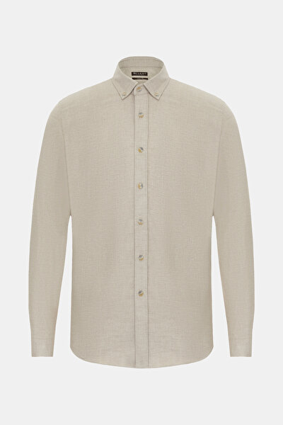 COMFORT BEIGE PLAIN FLANNEL SHIRT 4