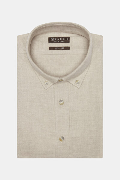 COMFORT BEIGE PLAIN FLANNEL SHIRT 5