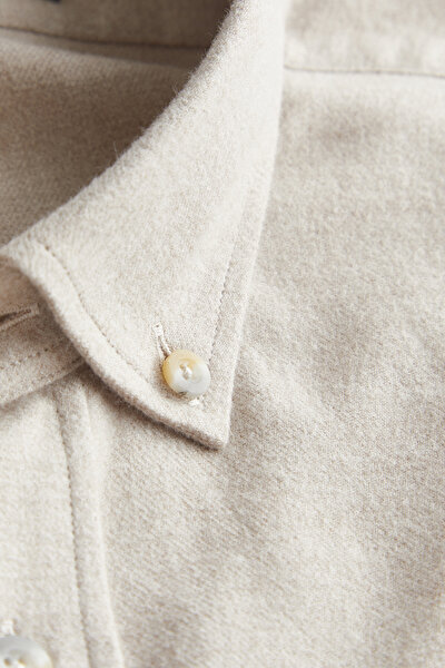 COMFORT BEIGE PLAIN FLANNEL SHIRT 8