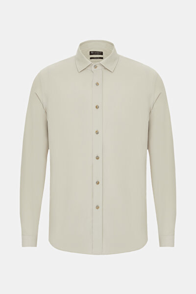 COMFORT ECRU CORDED SHIRT 3