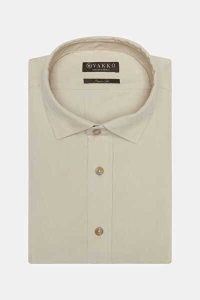 COMFORT ECRU CORDED SHIRT 4