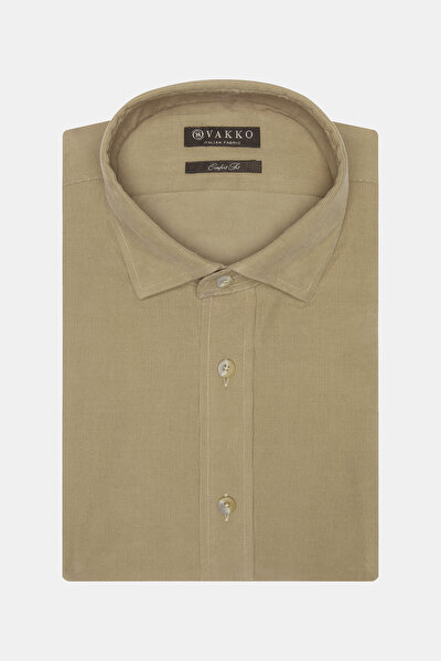 COMFORT BEIGE CORDED SHIRT 4