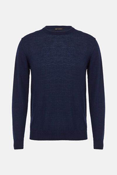 NAVY BLUE WOOL TRICOT JERSEY 3