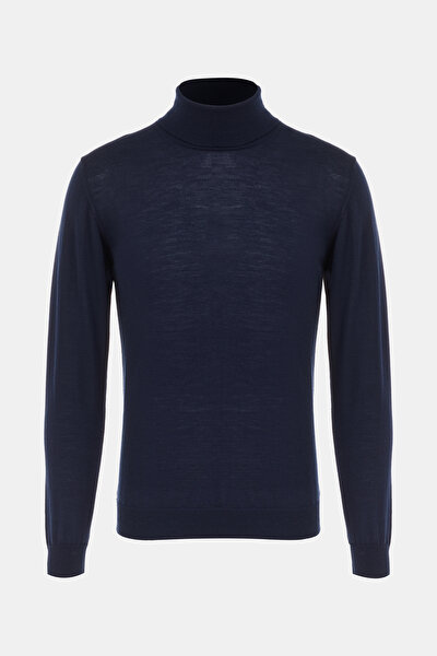 NAVY BLUE WOOL TRICOT JERSEY 3