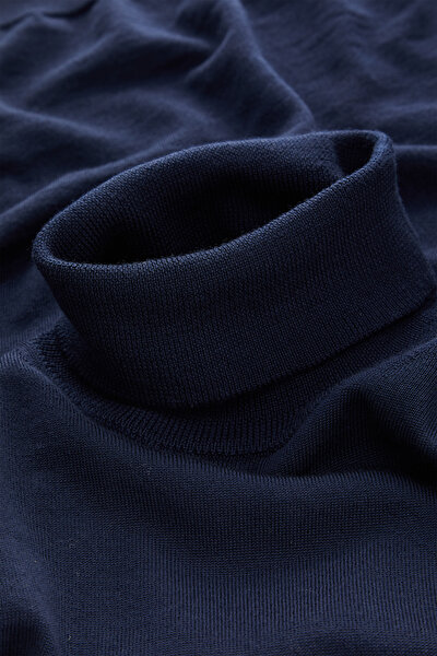 NAVY BLUE WOOL TRICOT JERSEY 5
