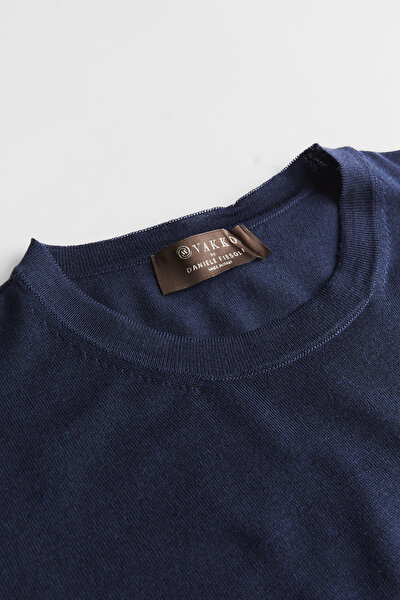 NAVY BLUE WOOL/SILK TRICOT JERSEY 3