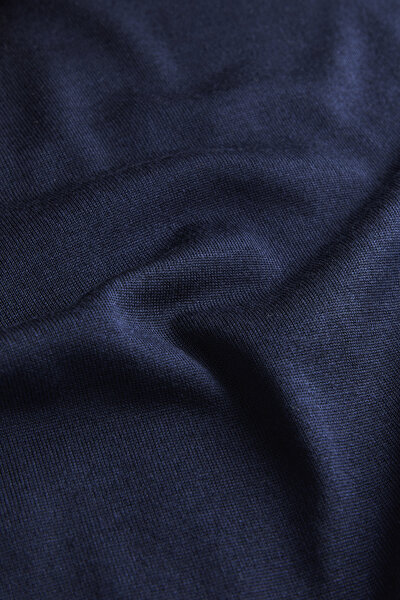 NAVY BLUE WOOL/SILK TRICOT JERSEY 4