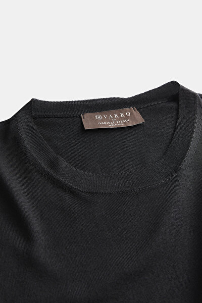 BLACK WOOL/SILK TRICOT JERSEY 3