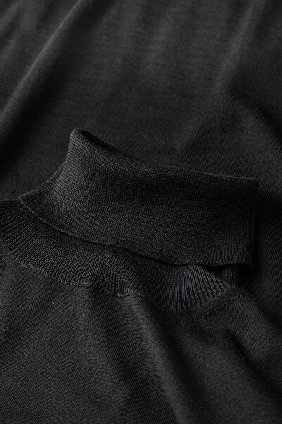 BLACK WOOL/SILK TRICOT JERSEY 3