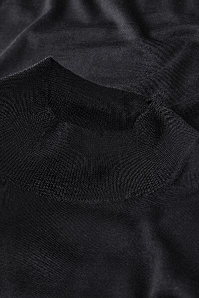 BLACK WOOL/SILK TRICOT JERSEY 3