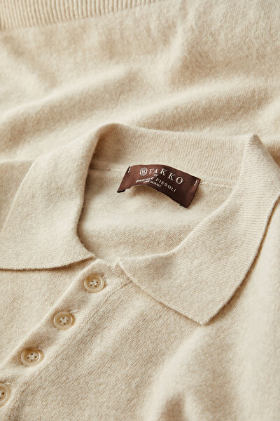 BEIGE WOOL/CASHMERE TRICOT JERSEY 3