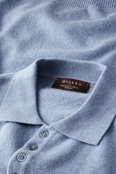 BLUE WOOL/CASHMERE TRICOT JERSEY 3