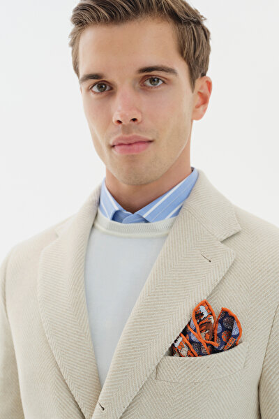 BEIGE HERRINGBONE ALPACA WOOL TOPCOAT 4