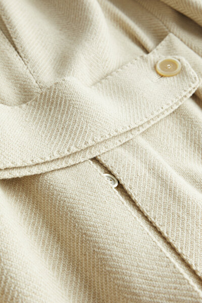 BEIGE HERRINGBONE ALPACA WOOL TOPCOAT 10