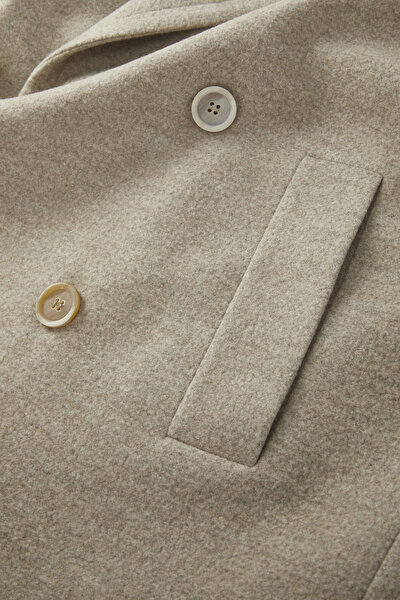 BEIGE WOOL/SILK COAT 5