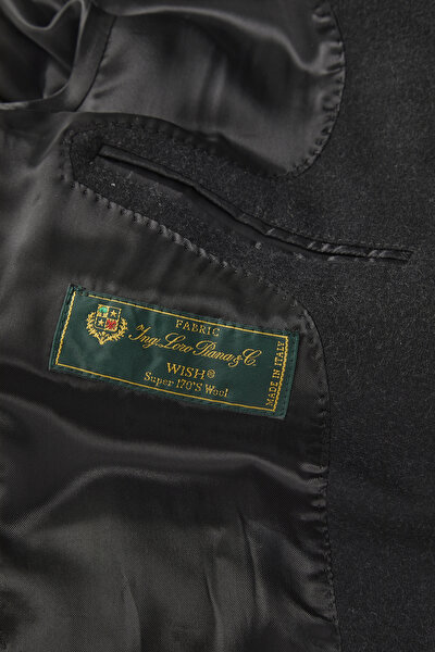BLACK BUTTONED WOOL/POLYAMIDE JACKET 4